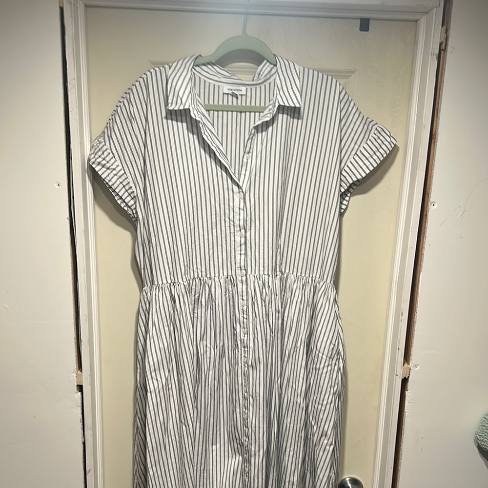 Striped Button-Up Dress